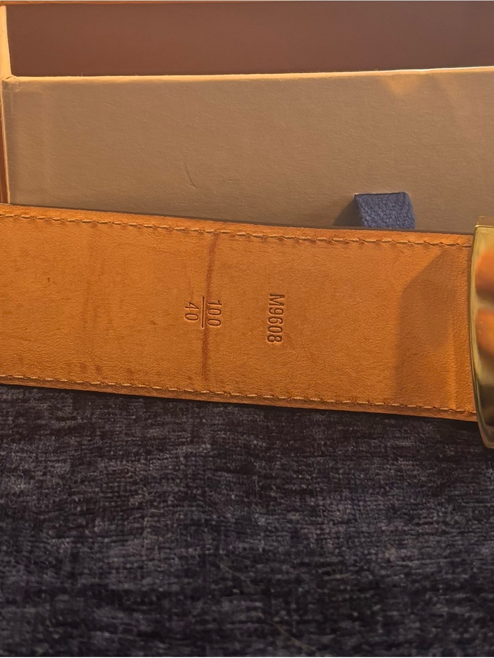 Louis Vuitton Brown Monogram Belt with Gold LV Buckle - Picture 5 of 13